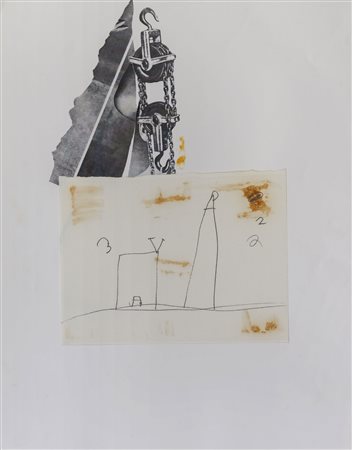 DINE JIM Senza titolo Litografia con collage, es. 93/150 60,5 x 47,5 cm Firma...