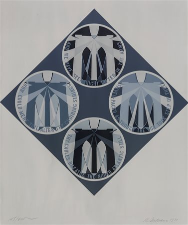 ROBERT INDIANA (1928) Decade (The Brooklyn Bridge) 1971 Serigrafia, es....