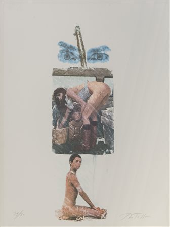 MIMMO ROTELLA (1918 - 2006) Senza titolo Litografia su carta cotone Fabriano,...