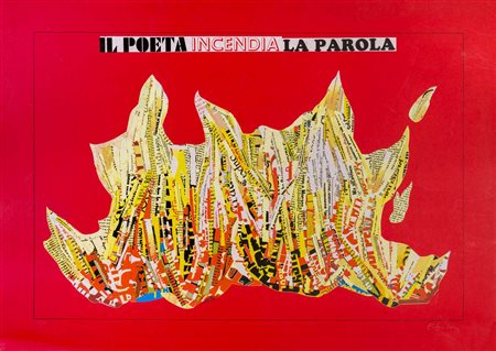 EUGENIO MICCINI (1925 - 2007) Il poeta incendia la parola Serigrafia, es....