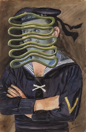 PETER SCHUYFF (1958) Senza titolo 2015 Tecnica mista su carta 25,5 x 16,5 cm...