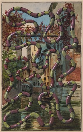 PETER SCHUYFF (1958) Senza titolo Tecnica mista su carta 25 x 15,5 cm Firma...