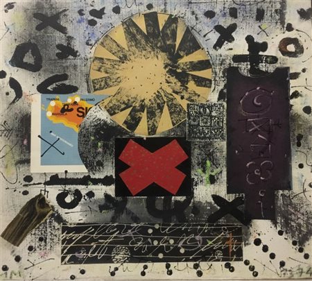 Phillip Martin London 1926 Senza titolo 1974 Tecnica mista su tela 47x63...