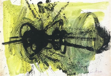 Cesare Peverelli Milano 1922 Senza titolo 1980 Olio su carta applicata su...