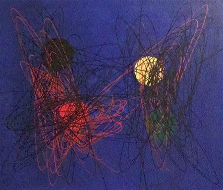 Roberto Crippa monza 1921 Spirali 1952 Olio su tela 55x65 Certificato di...