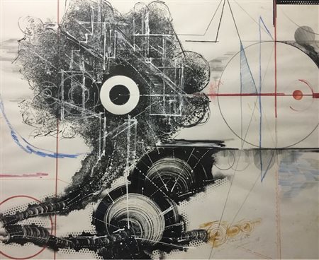 Amilcare Rambelli Milano 1924 Appunti di diario 1987 Tecnica mista su carta...