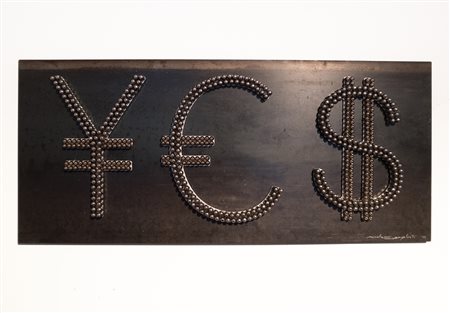 Nicola Evangelisti Bologna 1972 YES 2018 mista, bossoli e acciaio 40x70...