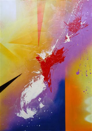 Andrea Teruzzi Desio 1986 abstract Tecnica mista su tela 70x50 Certificato di...