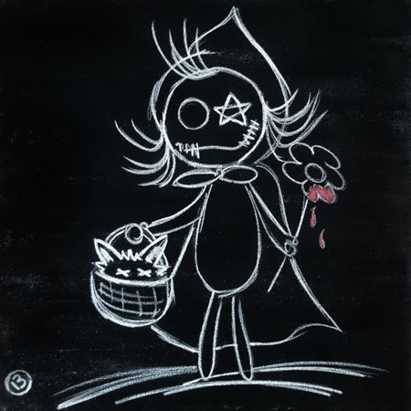 BM ART MILANO 1971 CAPPUCCETTO K (killer) 2016 tecnica mista su tela. smalto,...