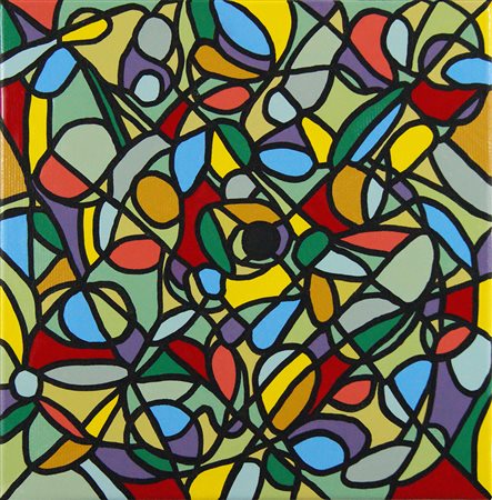 Gennaro Mele Napoli 1972 Vita/Morte 2015 smalto sintetico su tela 20x20...