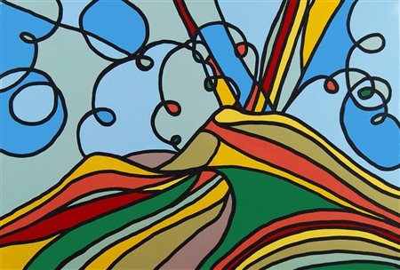 Gennaro Mele Napoli 1972 Sé scetat 'o Vesuvio 2015 smalto sintetico su tela...