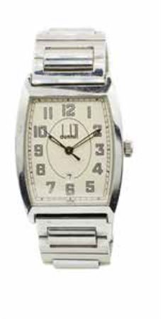 Orologio da uomo Dunhill in acciaio con cassa di forma tonneau, quadrante...