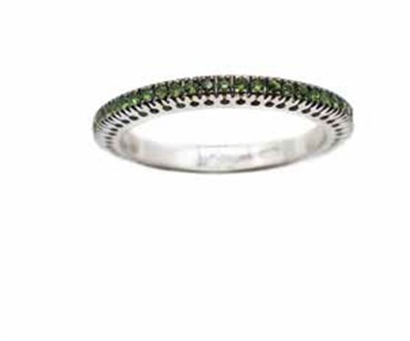 Fedina in oro bianco, gr. 3,5, con zavorriti ct. 1 ca.