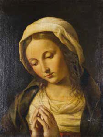 Scuola Toscana del XVIII secolo MADONNA (DA SASSOFERRATO) olio su tela, cm...