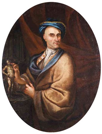 Scuola Lombarda fine del XVII secolo RITRATTO DI SCULTORE olio su tela, cm...