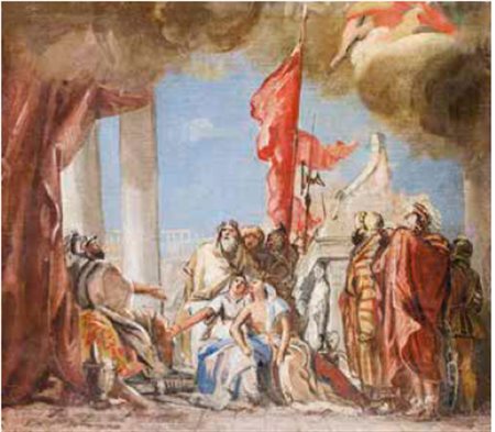 Scuola Veneta del XVIII secolo BOZZETTO olio su carta applicata su tela, cm...