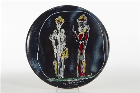 Umberto Ghersi (Albisola 1913 - Albisola 1993)Piatto in terracotta decorata...