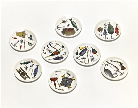 Piero Fornasetti (Milano 1913 - Milano 1988)Set completo di otto...