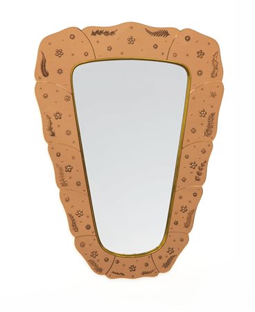 Luigi Brusotti (1926)(Attribuito)Specchio da parete. Milano, anni '40. Legno,...