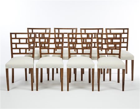 Ettore Fagiuoli (Verona 1884 - Verona 1961)Gruppo di otto sedie Novecento....