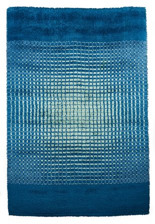 Gaetano Pesce (La Spezia 1939)Tappeto meccanico agugliato in lana blu con...
