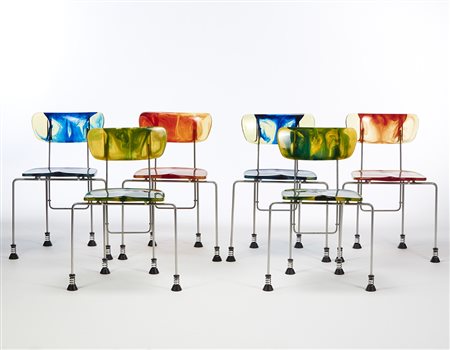 Gaetano Pesce (La Spezia 1939)Sei sedie modello "543 Broadway". Produzione...