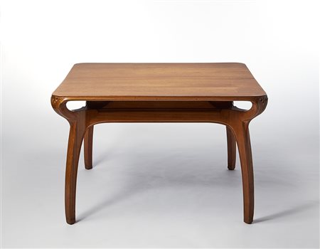 Eugenio Quarti (Villa d'Almè 1867 - Milano 1926)Tavolo liberty in legno di...