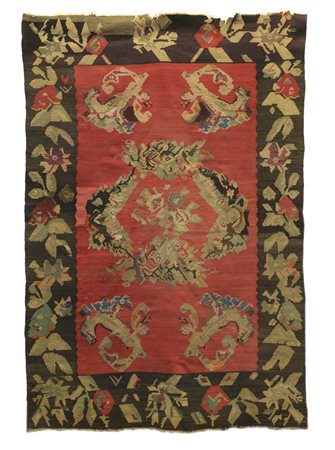 Tappeto Kilim Karabagh. Caucaso, fine secolo XIX. Decoro floreale di...