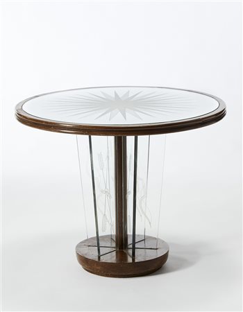 Luigi Brusotti (1926)(Attribuito)Tavolino con piano circolare e struttura in...