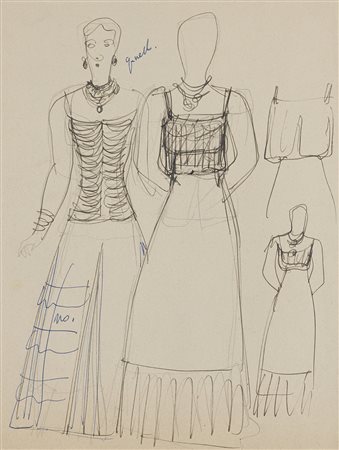 Gio Ponti (Milano 1891 - Milano 1979)Studio per costumi di scena. Milano,...