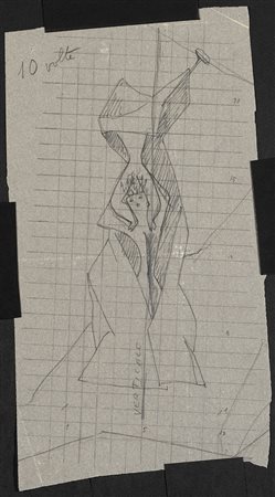 Gio Ponti (Milano 1891 - Milano 1979)"Figura allegorica"Studio per la...