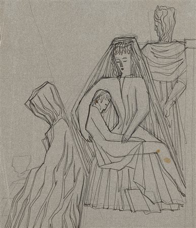 Gio Ponti (Milano 1891 - Milano 1979)"Allegoria"Studio per decorazione...