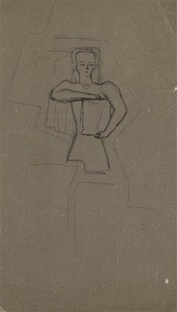 Gio Ponti (Milano 1891 - Milano 1979)"Figura allegorica"Studio per la...