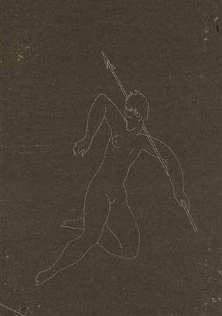 Gio Ponti (Milano 1891 - Milano 1979)"Venatoria"Cacciatrice armata di lancia....