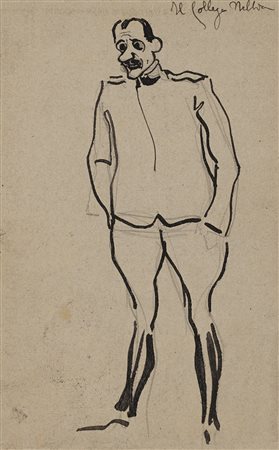 Gio Ponti (Milano 1891 - Milano 1979)"Il collega Nebbia"Ritratto di ufficiale...