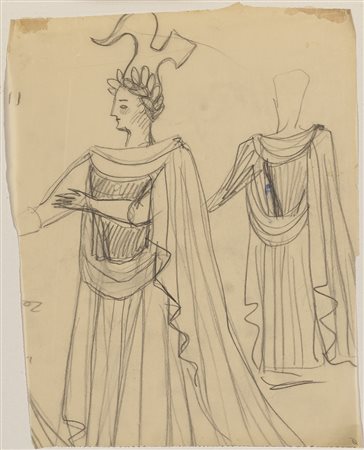 Gio Ponti (Milano 1891 - Milano 1979)Due studi per costumi di scena per...
