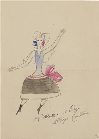 Gio Ponti (Milano 1891 - Milano 1979)Tre studi per i costumi di scena per il...