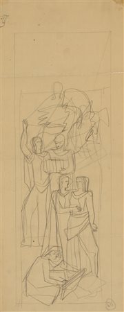 Gio Ponti (Milano 1891 - Milano 1979)Figure allegoriche di scienze ed arti....