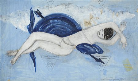 Gio Ponti (Milano 1891 - Milano 1979)"Amazzone"Bozzetto ripreso dal dipinto a...