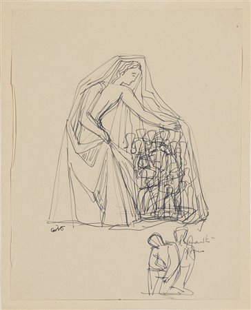 Gio Ponti (Milano 1891 - Milano 1979)"Madonna del mantello"Studio per...