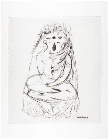 Gio Ponti (Milano 1891 - Milano 1979)"Le gemelle"Figura femminile a gambe...