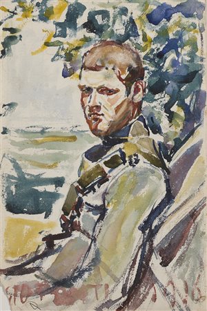 Gio Ponti (Milano 1891 - Milano 1979)Lotto composto da due autoritratti e uno...