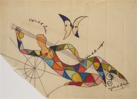 Gio Ponti (Milano 1891 - Milano 1979)"L'origine de la chanson - origine de la...