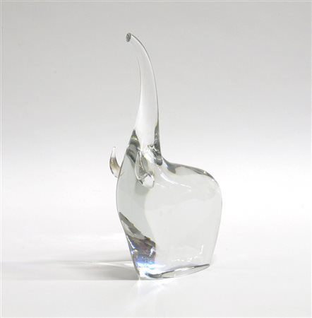 Antonio Da Ros (Venezia 1936)"Elefante"Scultura in vetro massello incolore....