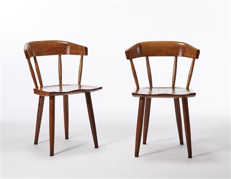 Edoardo Gellner (Abbazia 1909 - Belluno 2004)Coppia di sedie. Cortina...