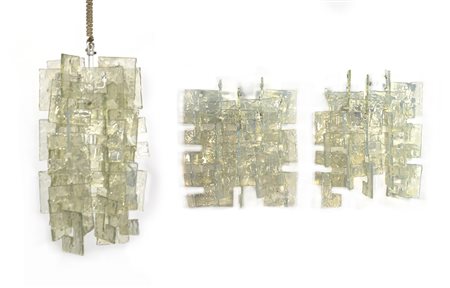 Mazzega Lotto composto da una lampada a sospensione e da due appliques....