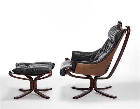 Sigurd Ressel (Meldal 1920 - Møre og Romsdal 2010)Poltrona con poggiapiedi...