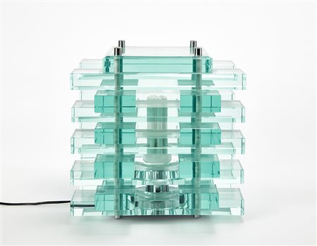 Gallotti e Radice (Attribuito)Lampada tavolo in elementi sovrapposti di...