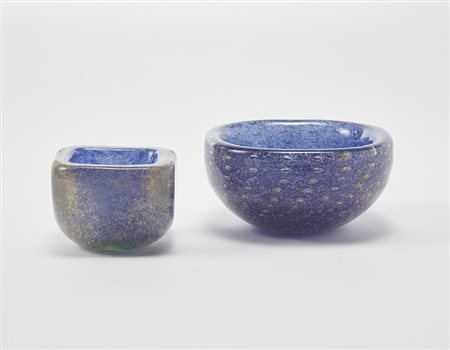 Carlo Scarpa (Venezia 1906 - Sendai 1978)Lotto composto da una ciotola in...
