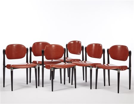 Eugenio Gerli (Milano 1923 - Milano 2013)Sei sedie modello "S83". Produzione...